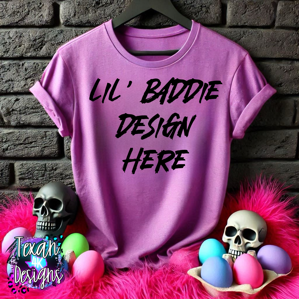 purple shirt , flat lay mock up - easter