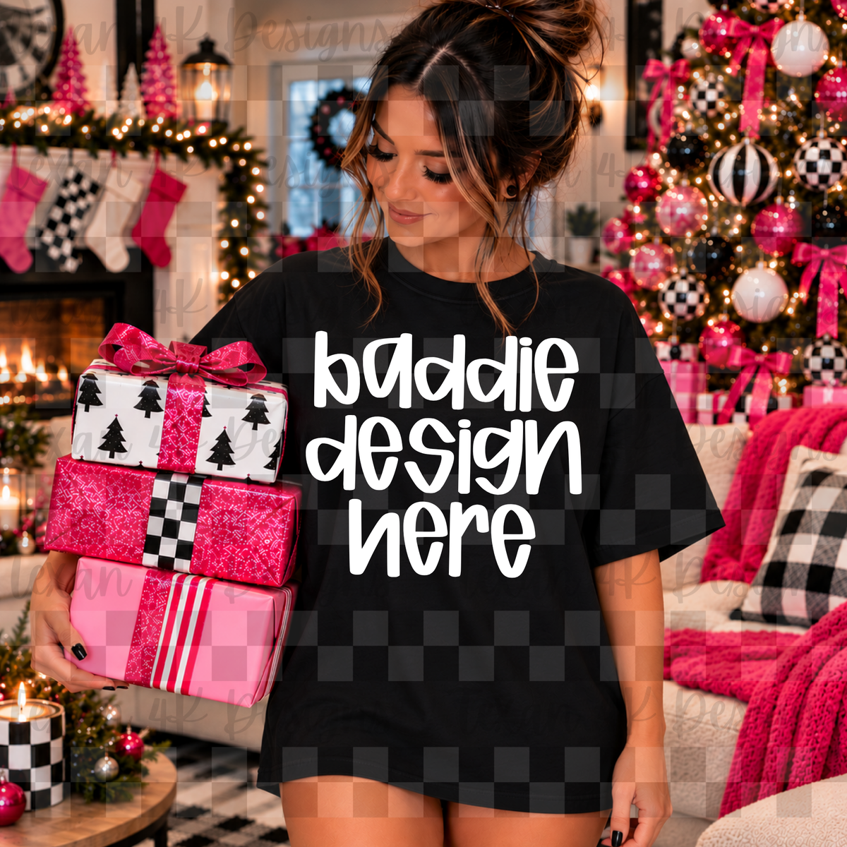 gildan black shirt , mock up