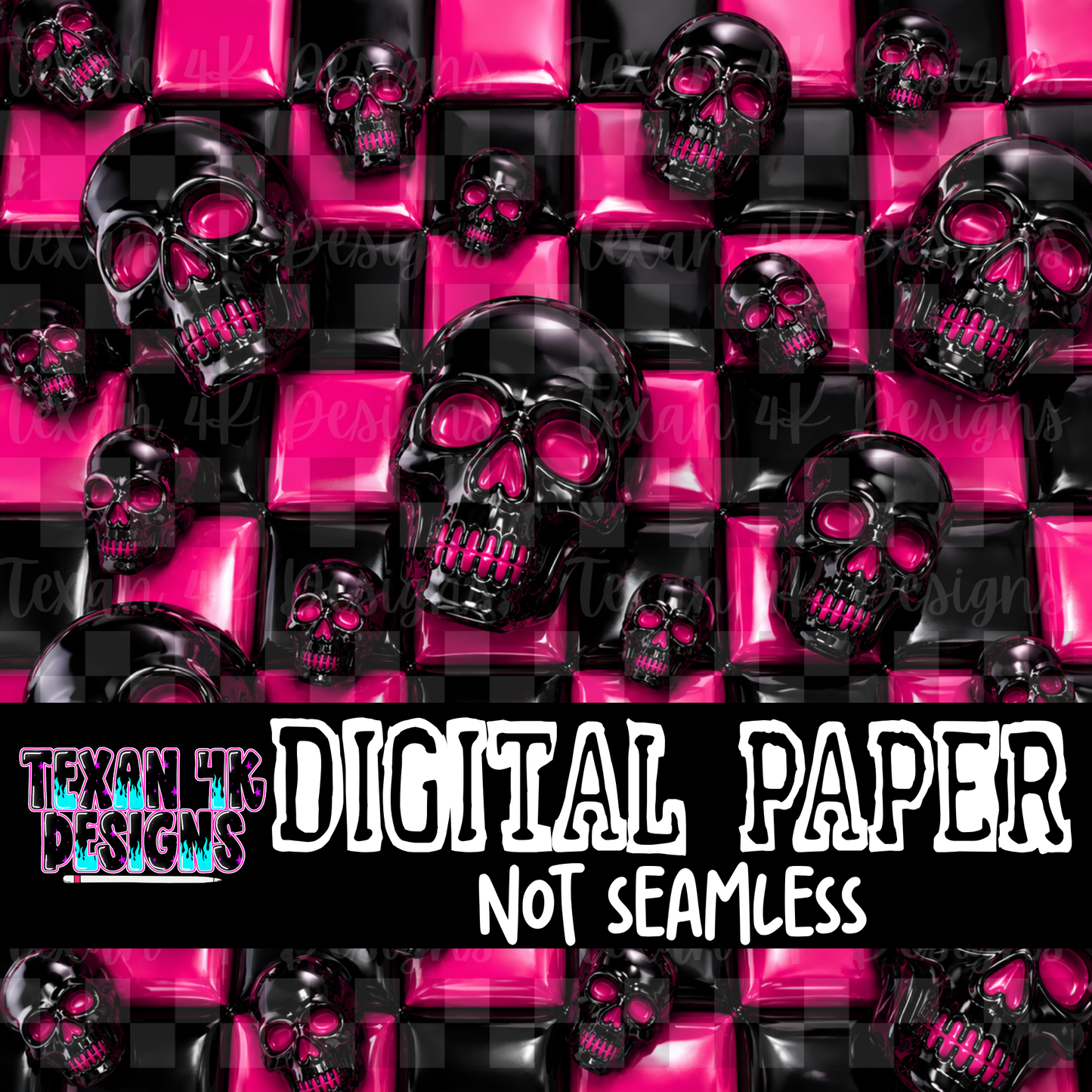checkered skull - DIGITAL PAPER