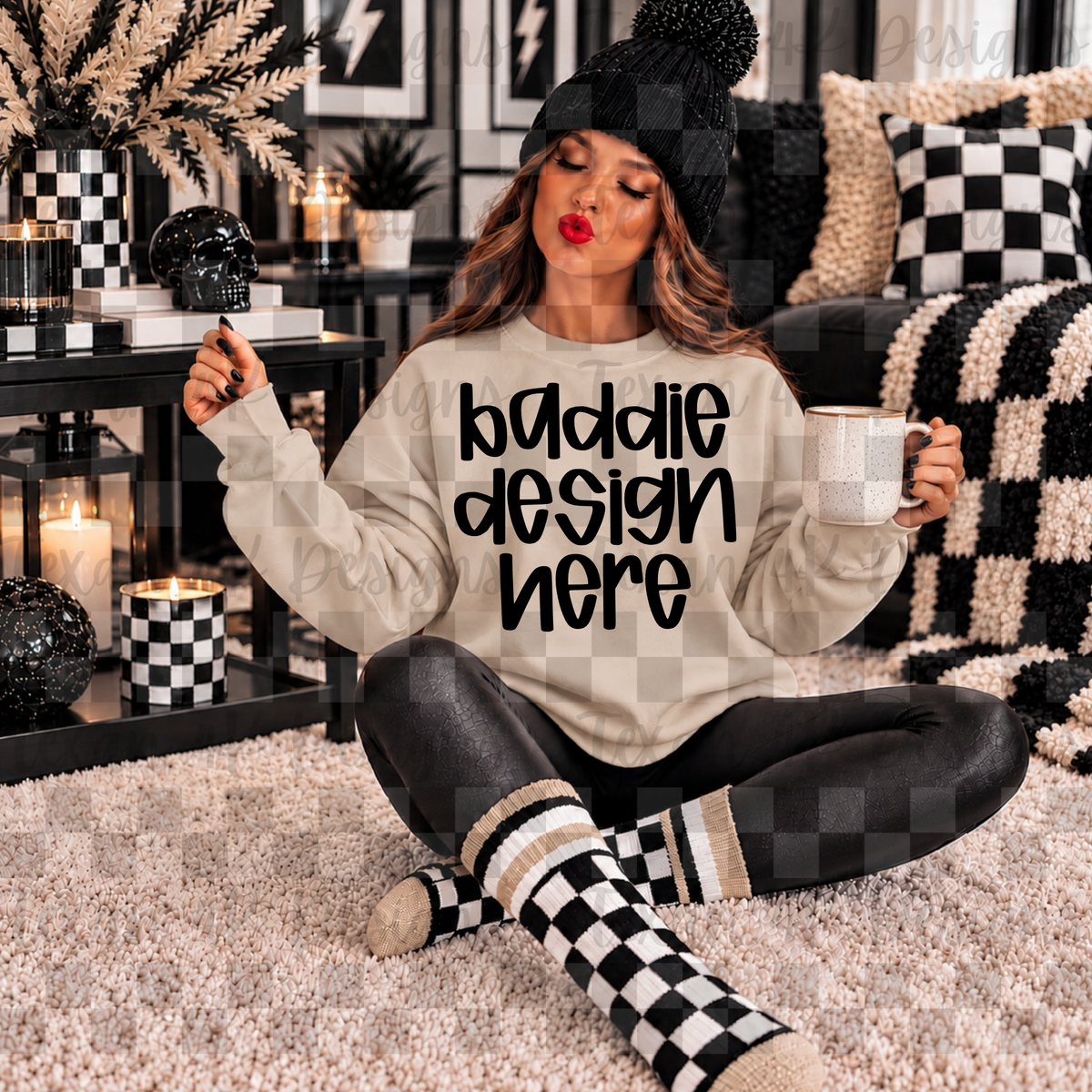 gildan sand sweatshirt , mock up