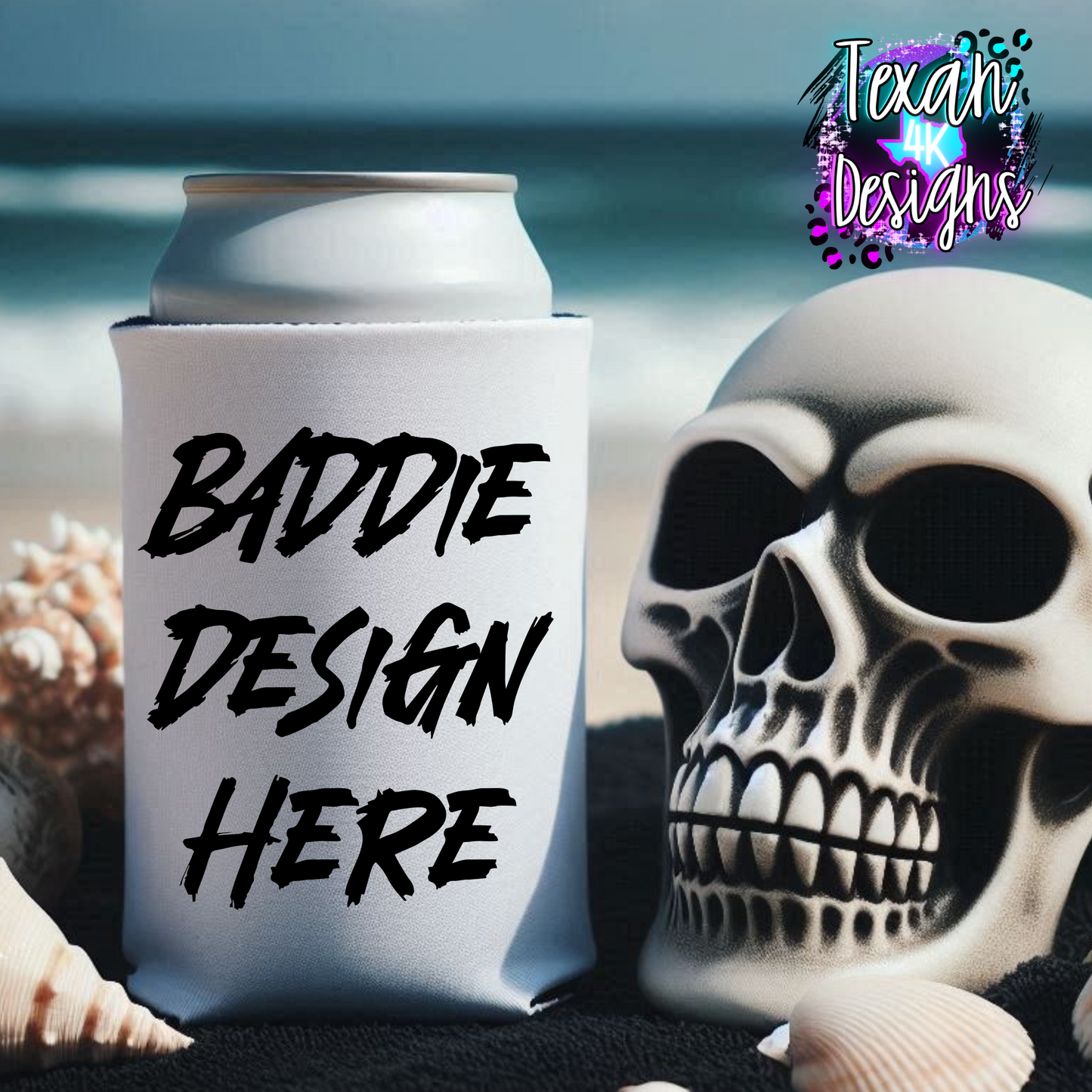 white koozie mock up