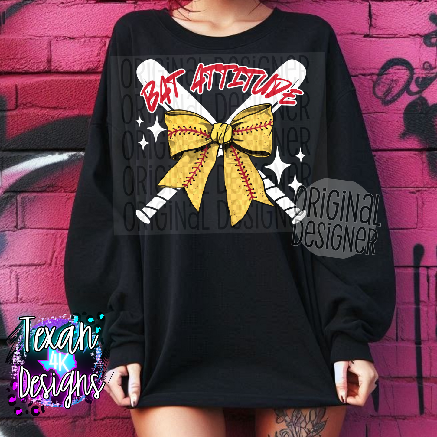 bat attitude (softball) - 2 DIGITAL PNG