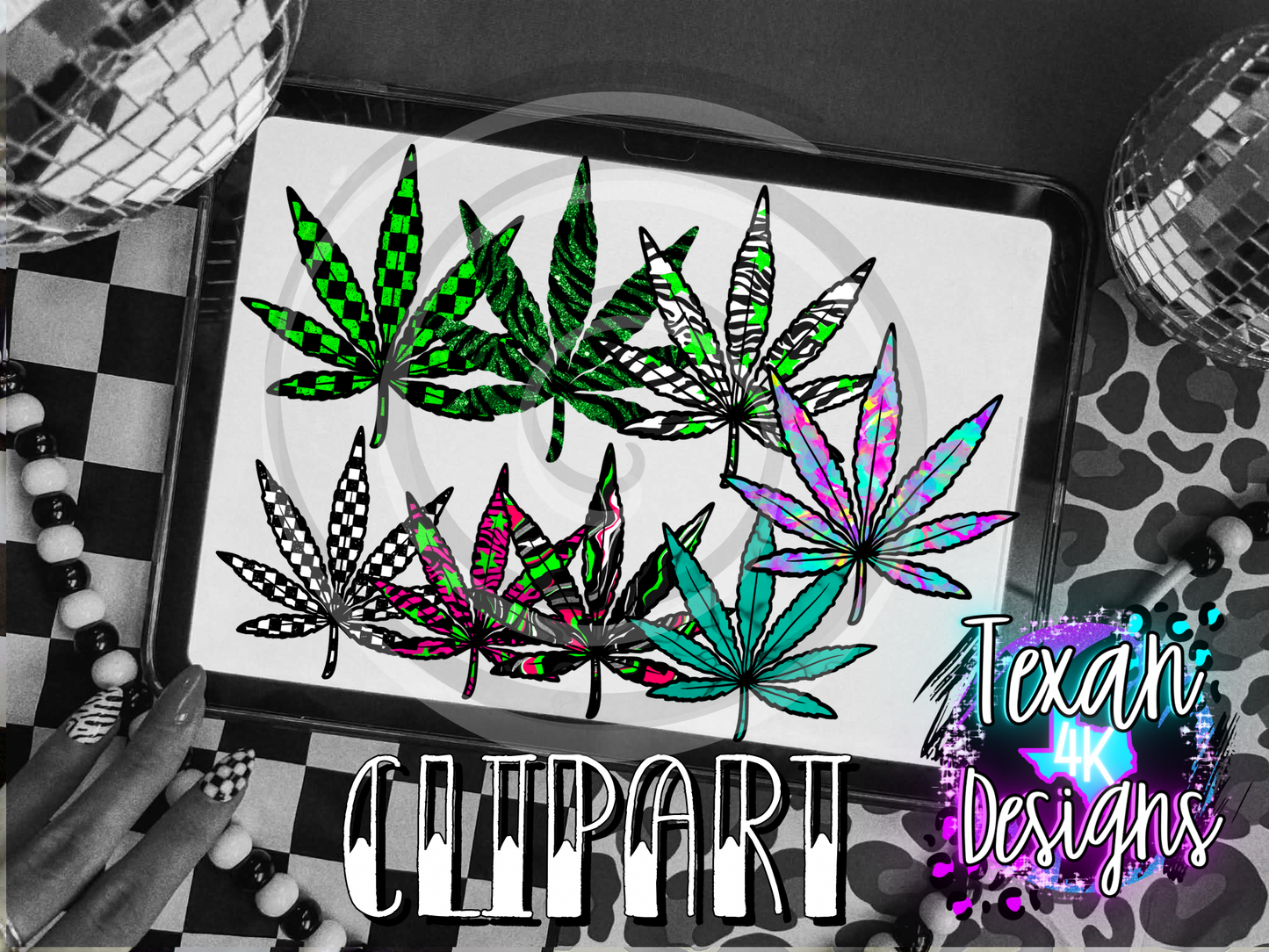 W*ed leaf - 8 clipart