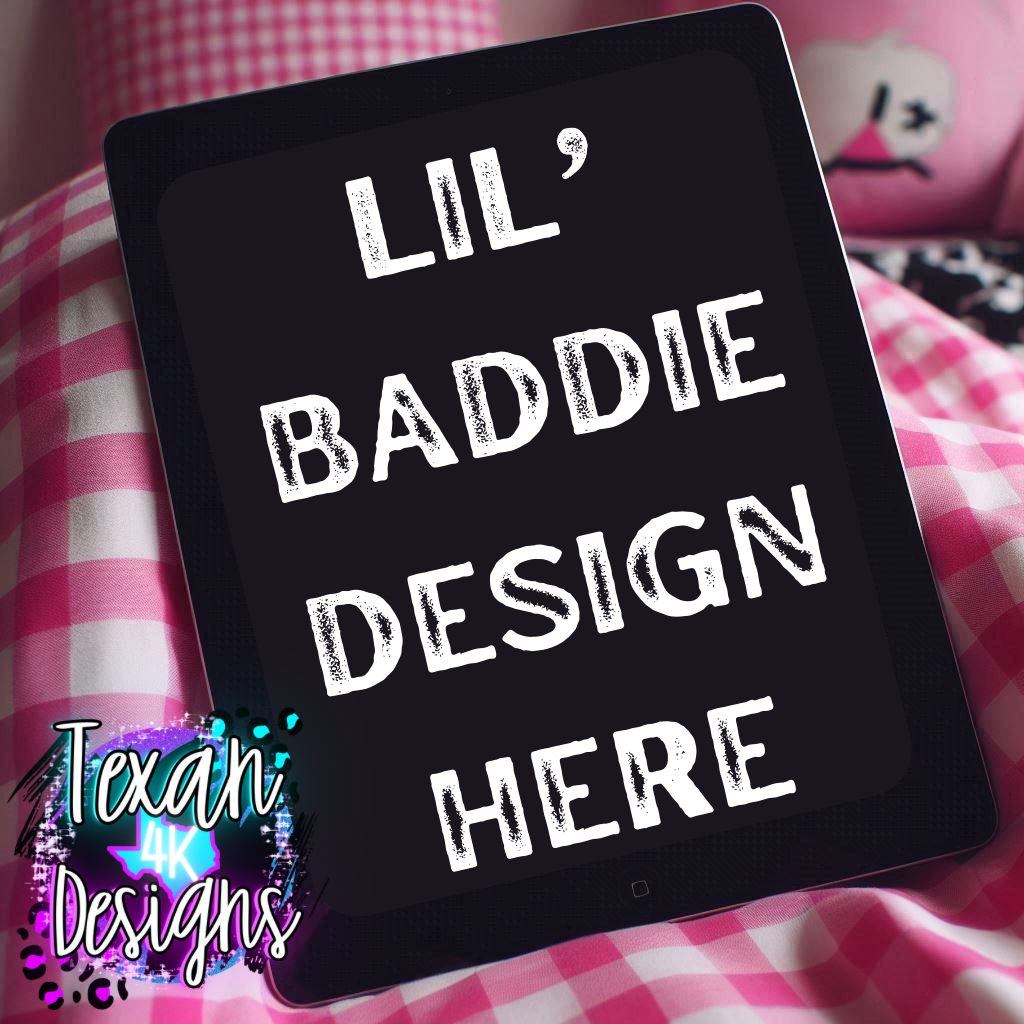 kid ipad mock , toddler, pink checkered, edgy, spooky, flatlay mock up