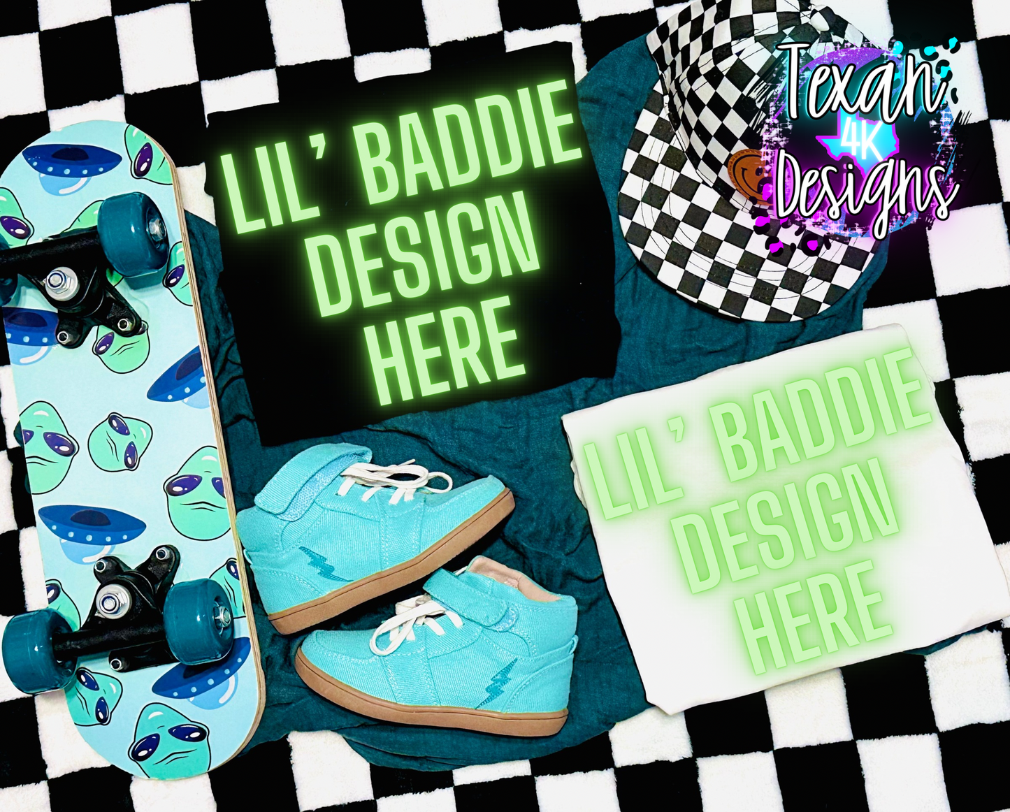 gildan black and white shirt, toddler youth boy, checkered, edgy, flatlay mock up, digital download