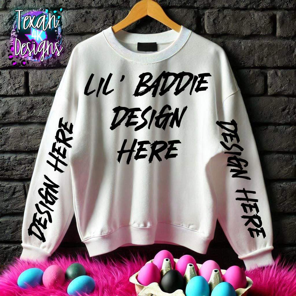 white shirt , flat lay mock up - easter