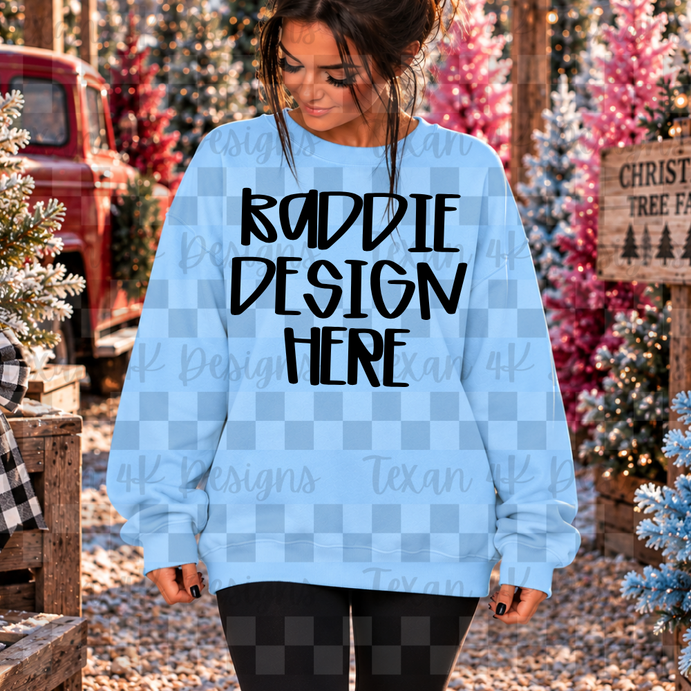 gildan light blue sweatshirt , mock up