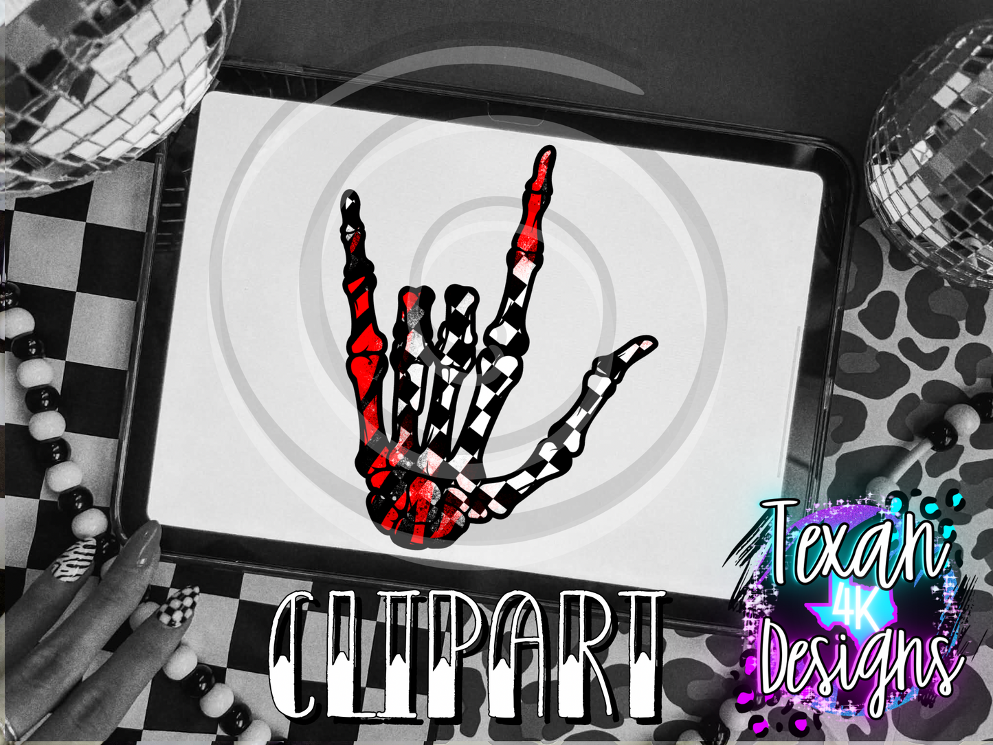 skelly ILY hand - 5 clipart