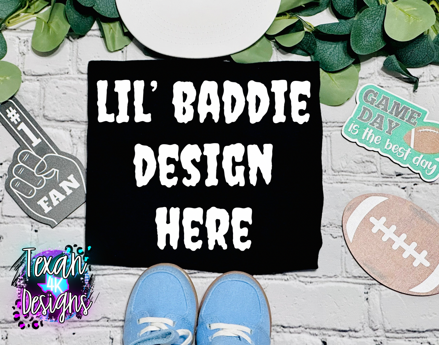 black shirt, toddler boy, edgy, flatlay mock up - football edition
