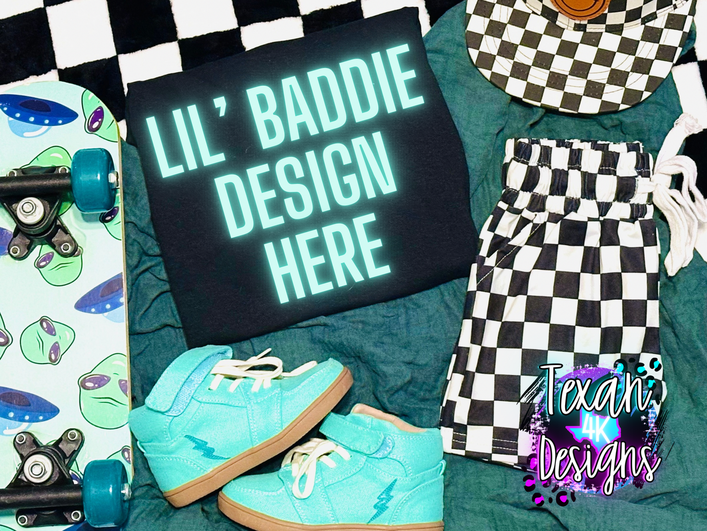 gildan black shirt, toddler youth boy, checkered, edgy, flatlay mock up, digital download
