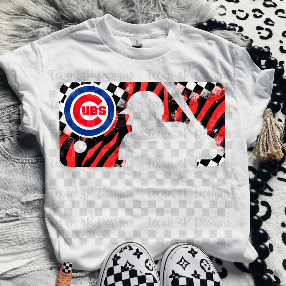 checkered zebra Cubs - DIGITAL PNG