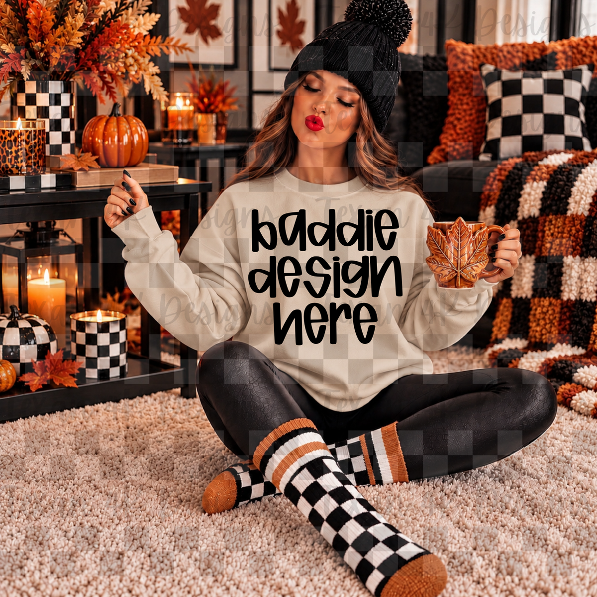 gildan sand sweatshirt , mock up