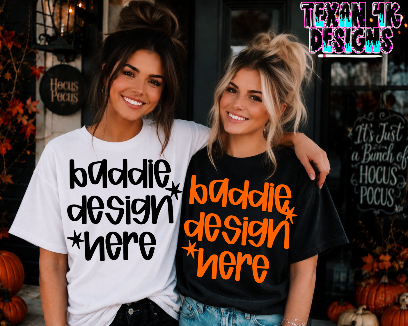 white shirt and black shirt, mock up