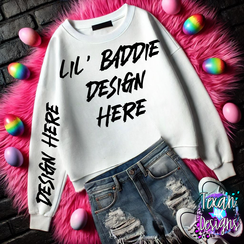 white shirt , flat lay mock up - easter