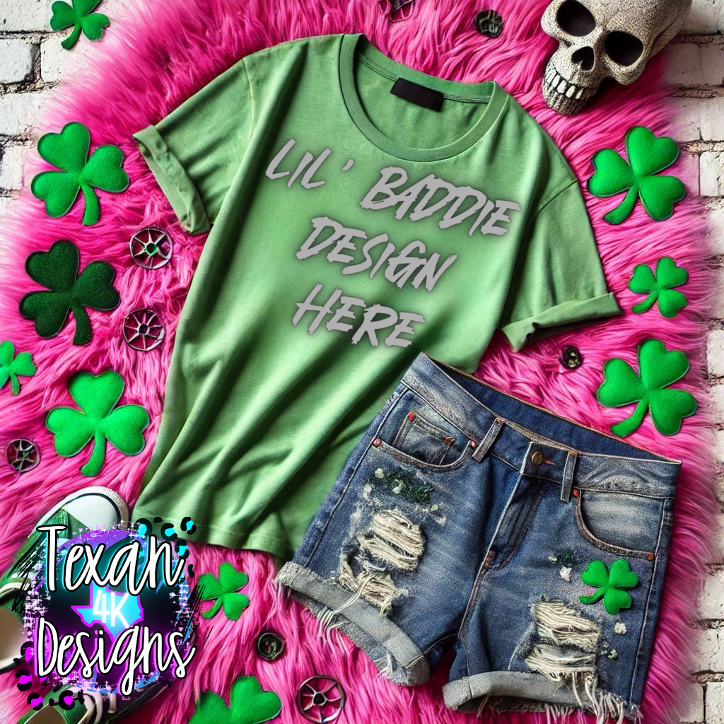 green shirt, flat lay mock up - st. patrick's day