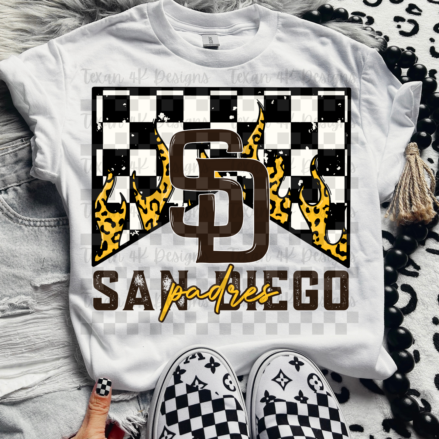 M leopard flames san diego - DIGITAL PNG
