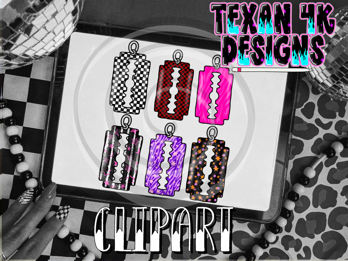 razor charms - 6 clipart