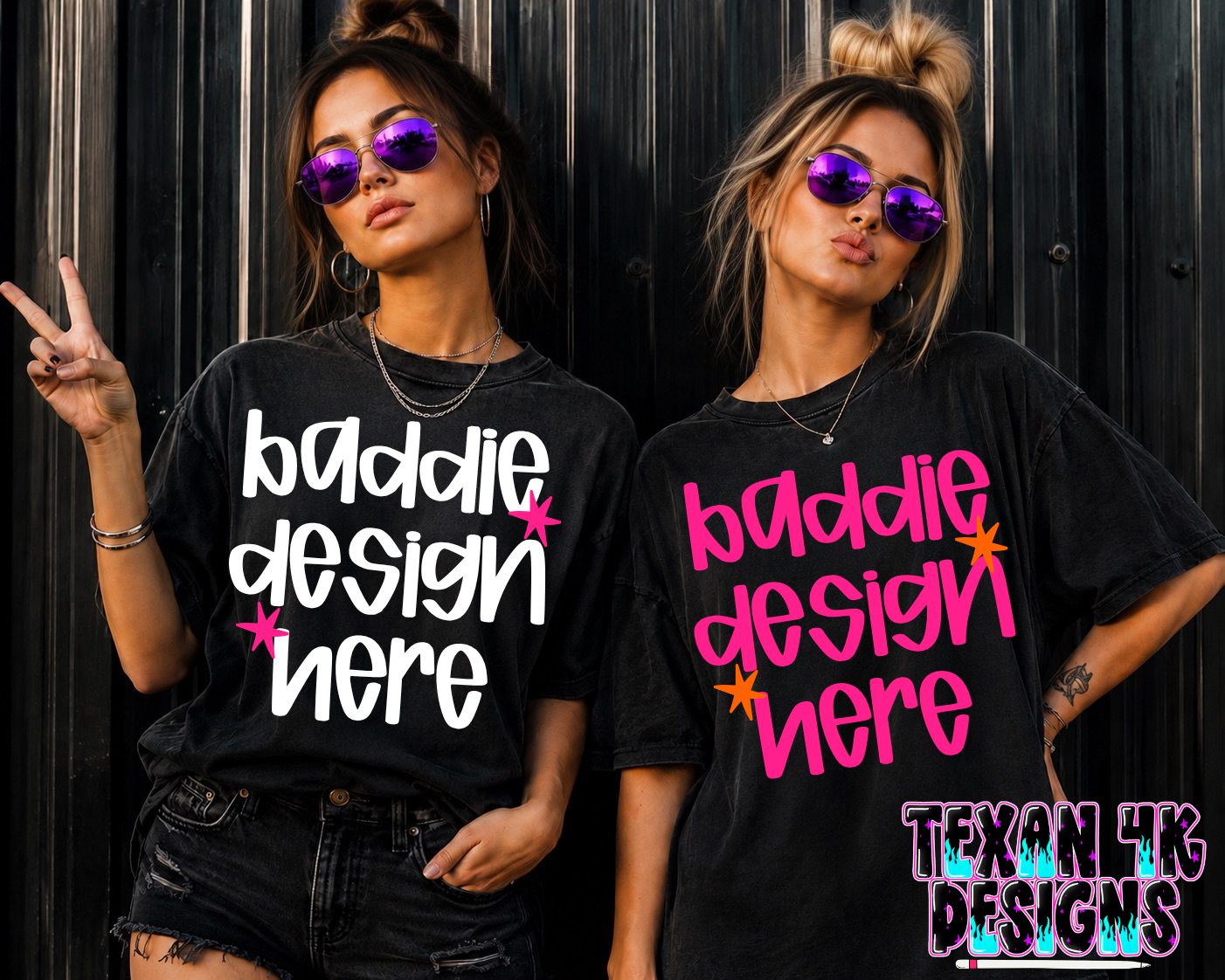 2 black shirt, mock up