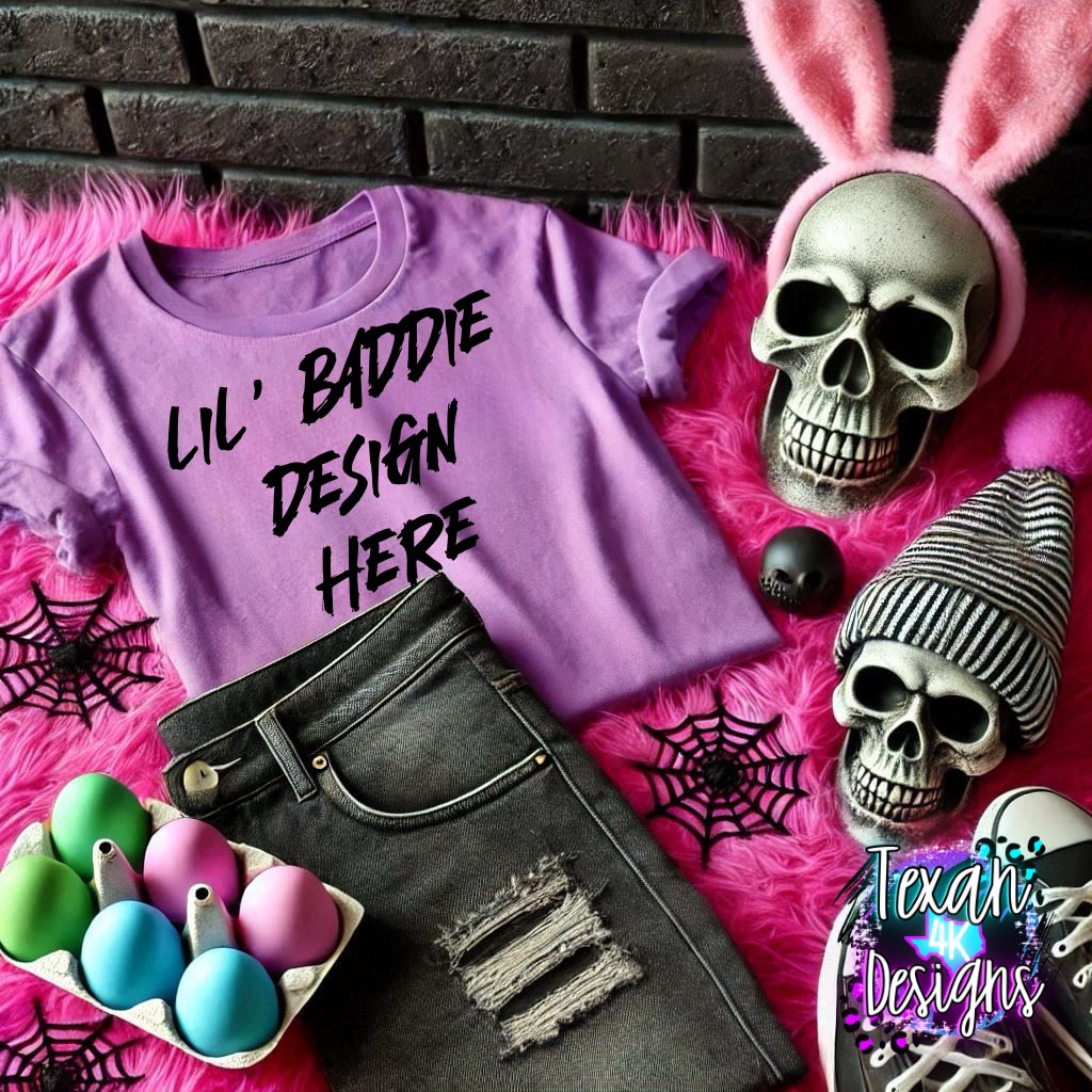 purple shirt , flat lay mock up - easter