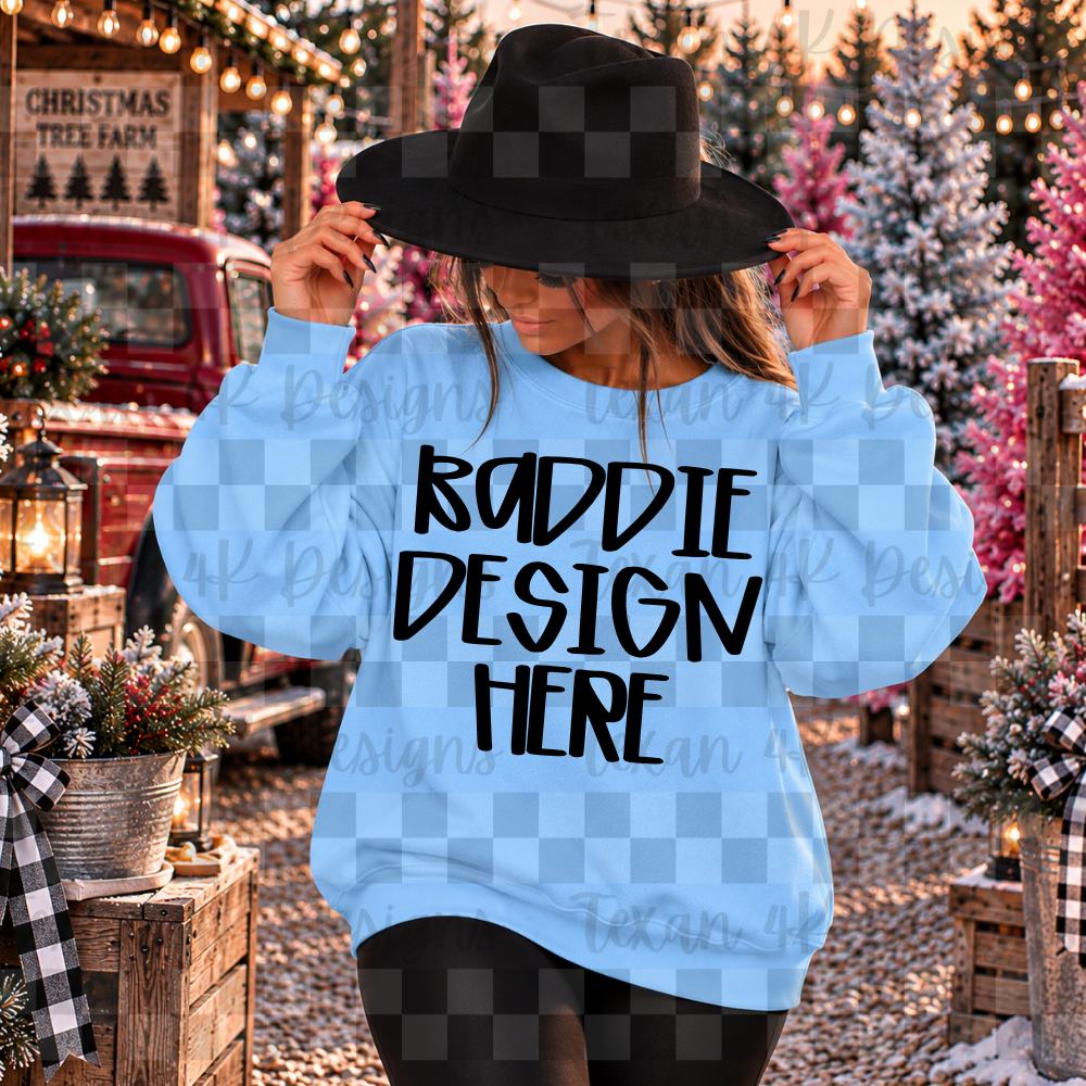 gildan light blue sweatshirt , mock up