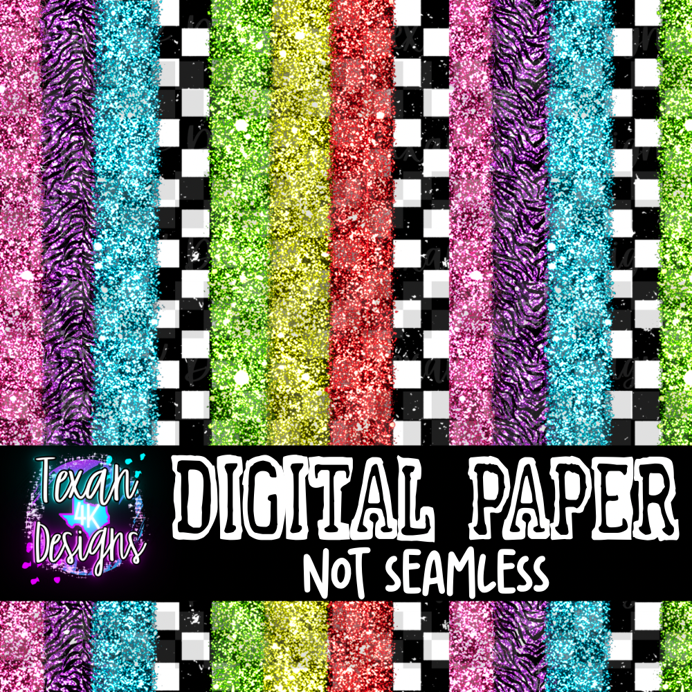 glitter rainbow checkered - DIGITAL PAPER