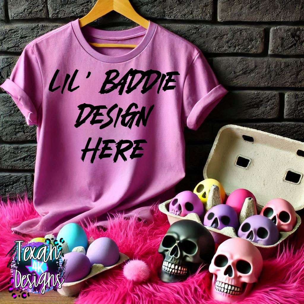 purple shirt , flat lay mock up - easter