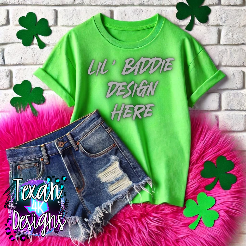 green shirt, flat lay mock up - st. patrick's day