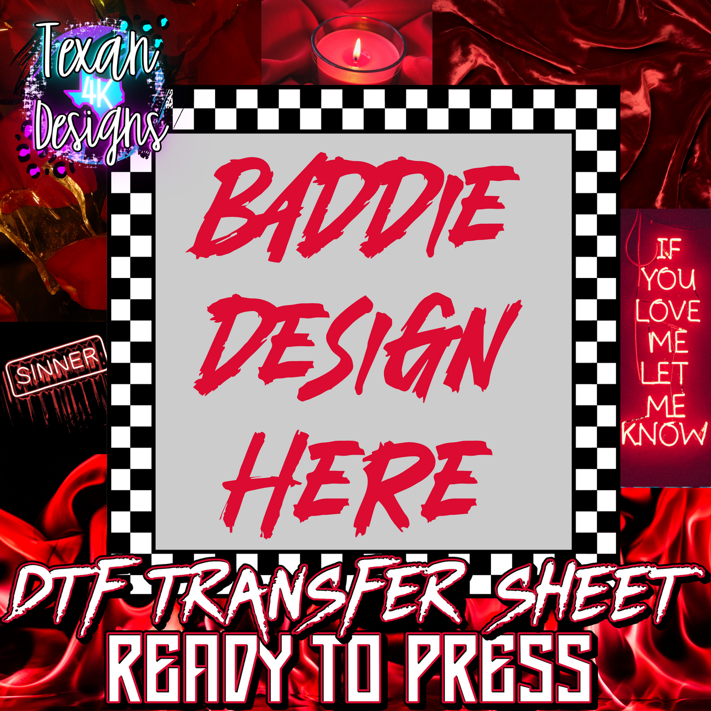 DTF transfer sheet mock up- collage