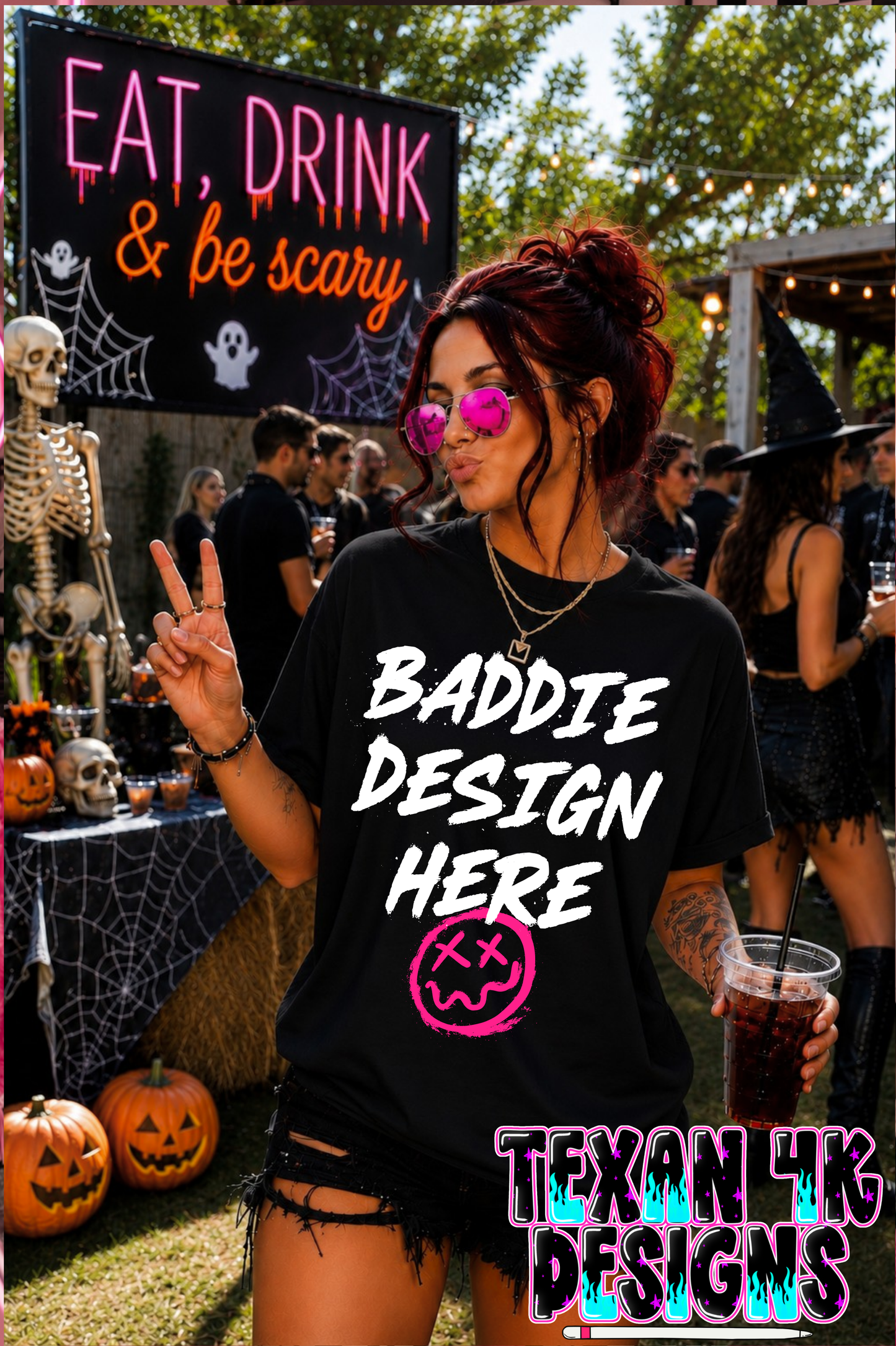 black shirt , mock up (be scary)