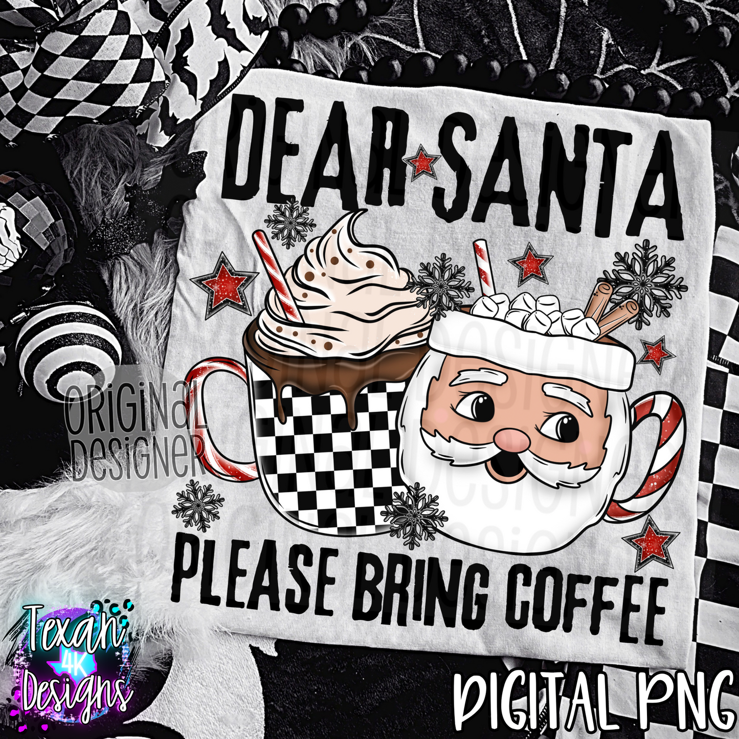 dear santa please bring coffee - DIGITAL PNG
