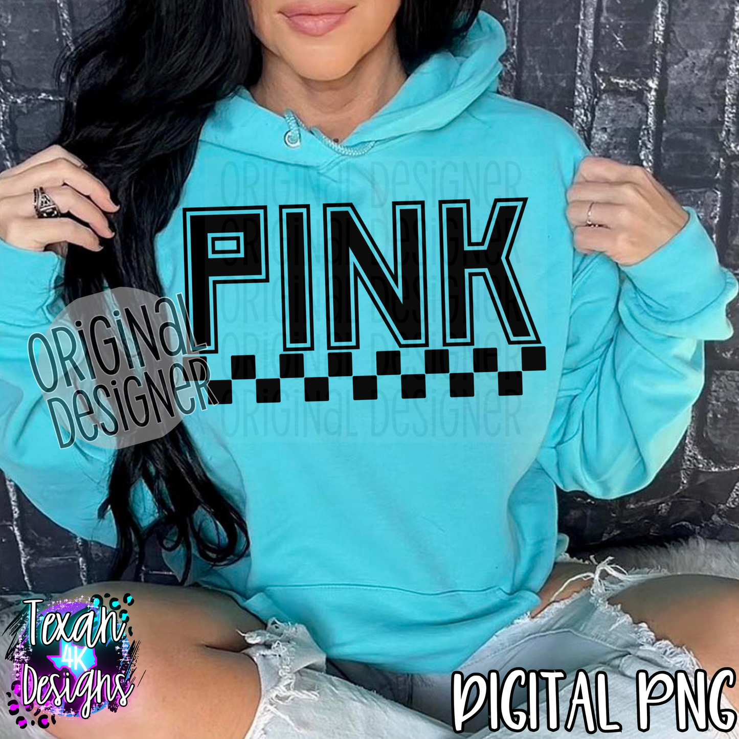 PiNK checkered - 2 DIGITAL PNG