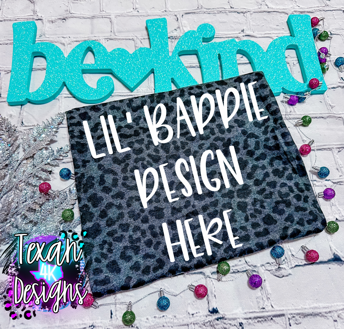 black leopard , toddler girl, flat lay, trending, be kind edition