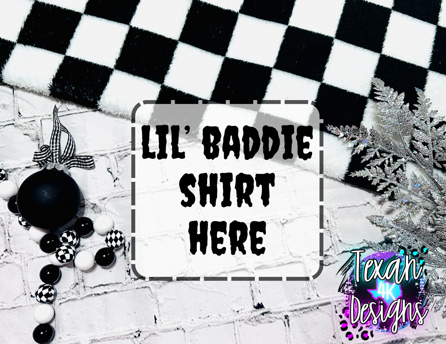ADD YOUR SHIRT mock , toddler, checkered, edgy, spooky, flatlay mock up