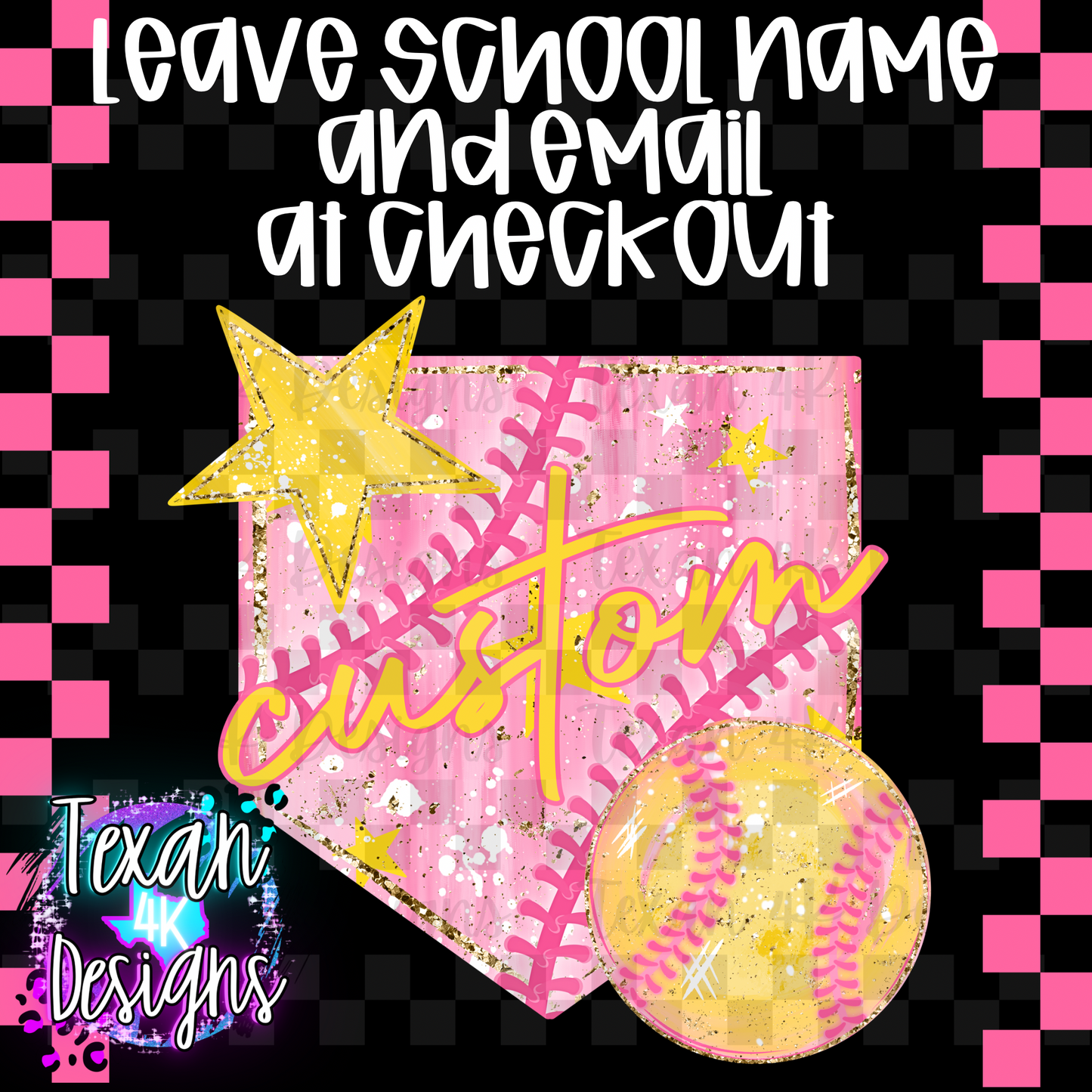 preppy softball CUSTOM - DIGITAL PNG