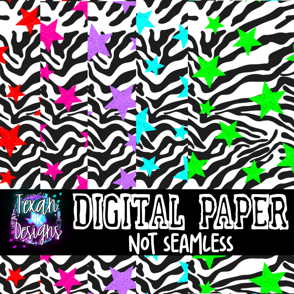 zebra stars - 5 DIGITAL PAPER