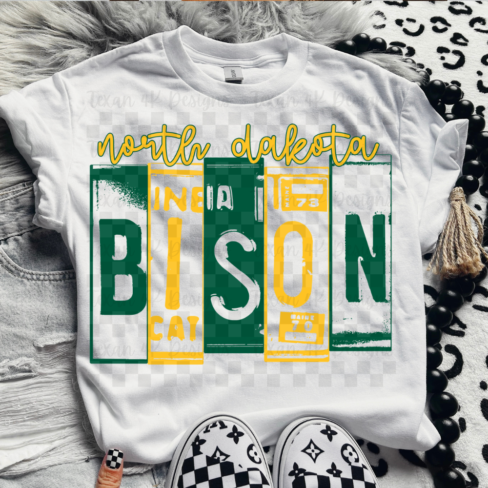 license plate bison - DIGITAL PNG