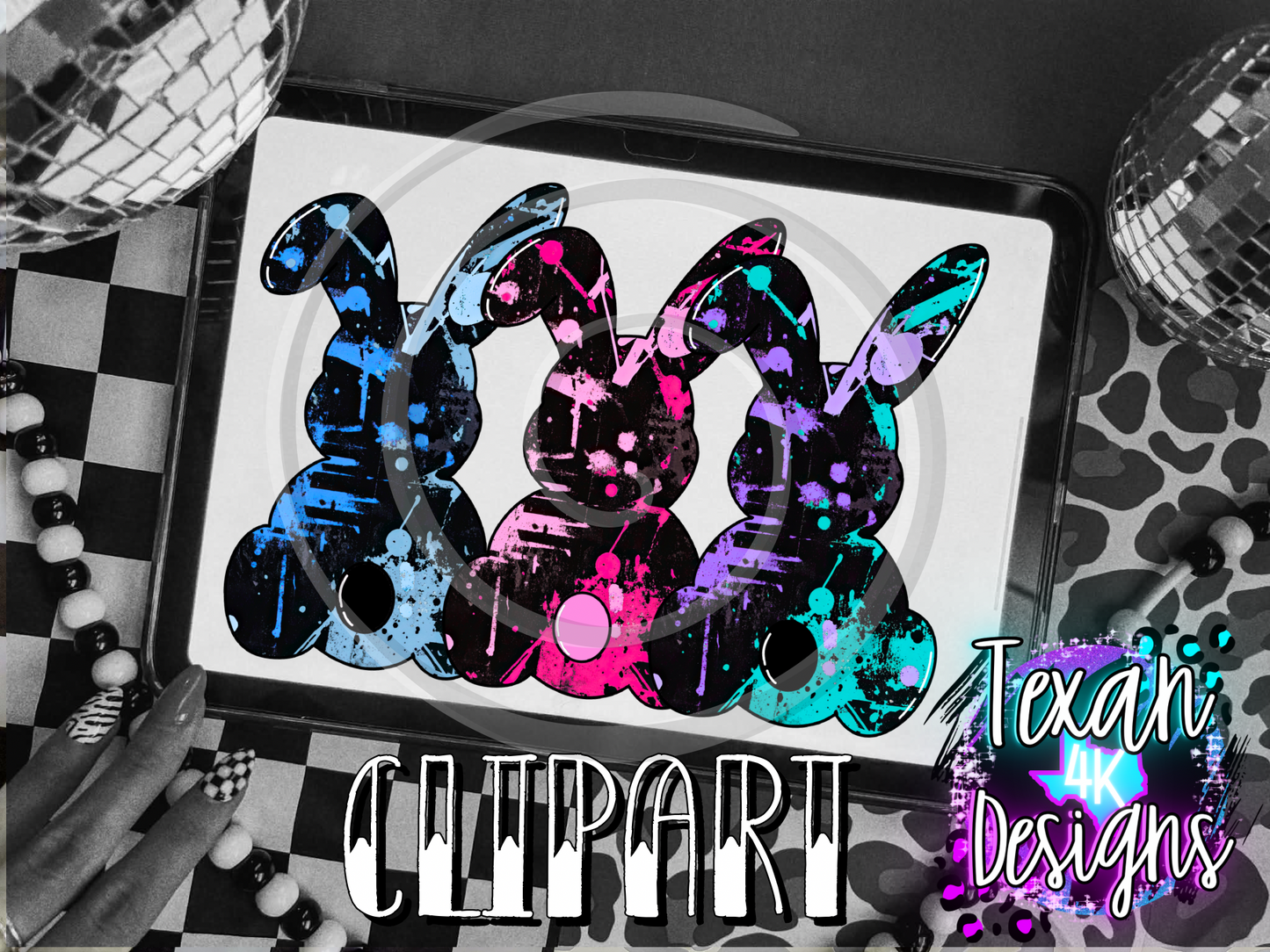 graffiti bunny- 3 clipart