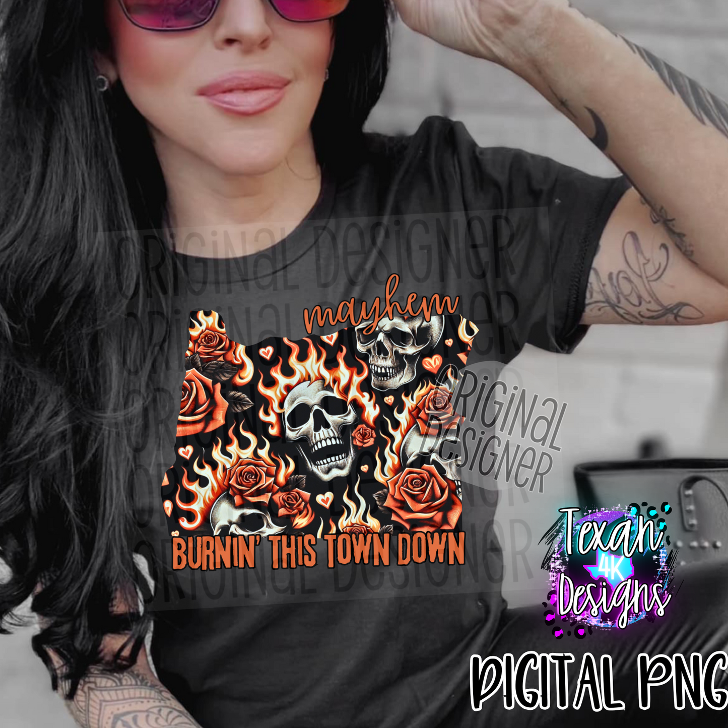 mayhem burnin this town down oregon - DIGITAL PNG