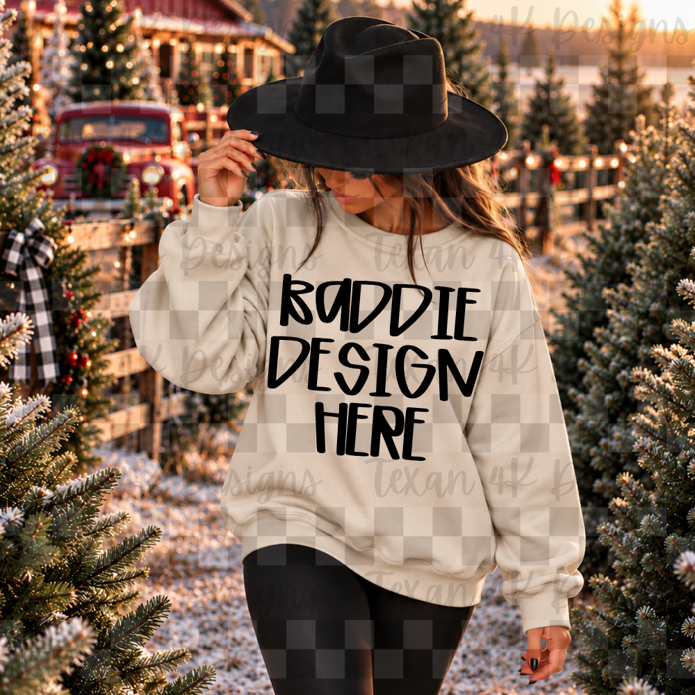 gildan sand sweatshirt , mock up