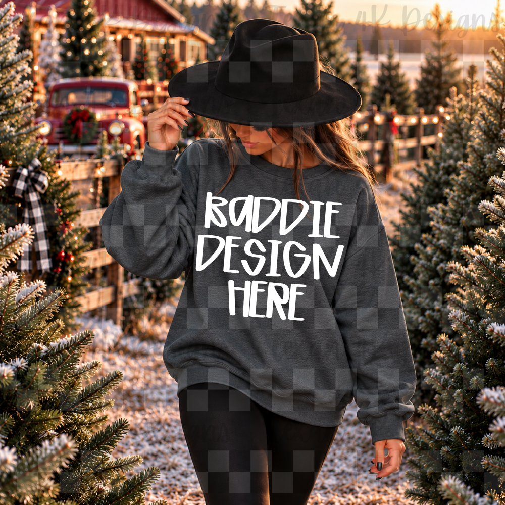 gildan dark heather sweatshirt , mock up