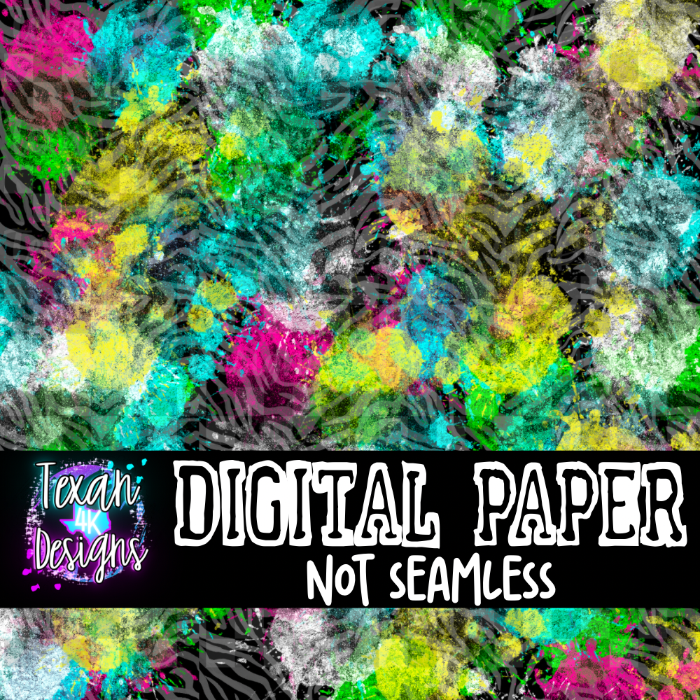 paint splatter zebra - DIGITAL PAPER