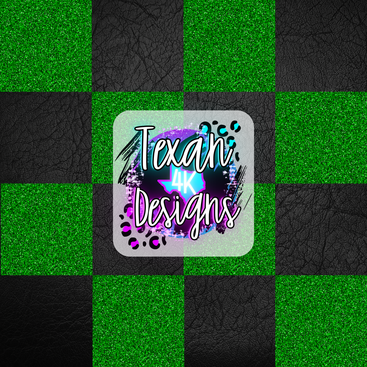 matte black glitter green checkered seamless - DIGITAL PNG