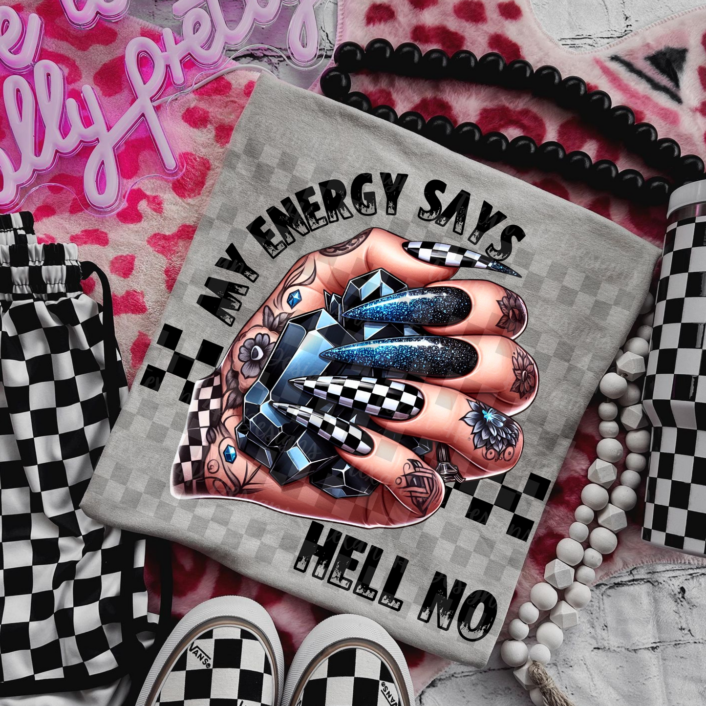 my energy says hell no (blue) - 2 DIGITAL PNG