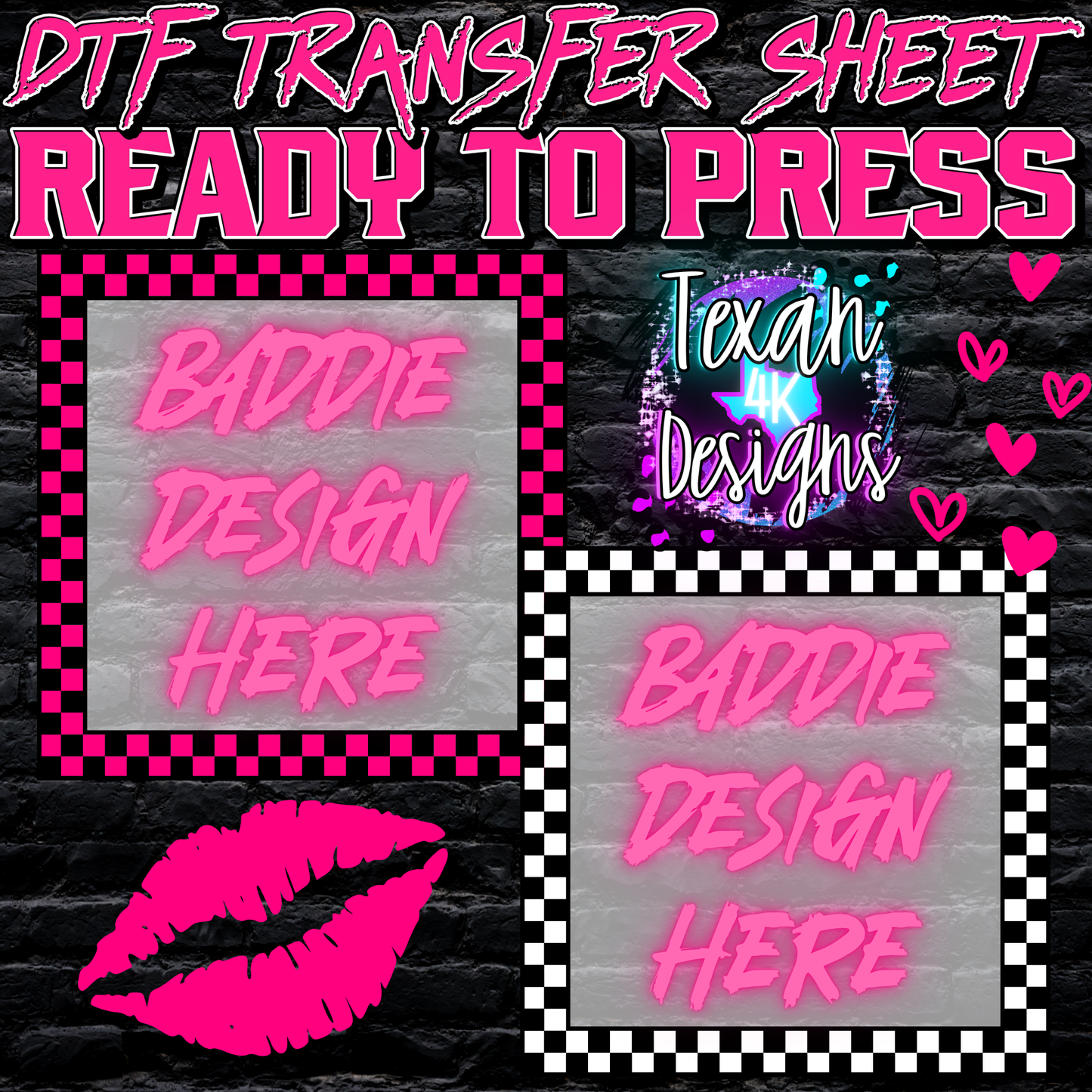 DTF transfer sheet mock up edgy