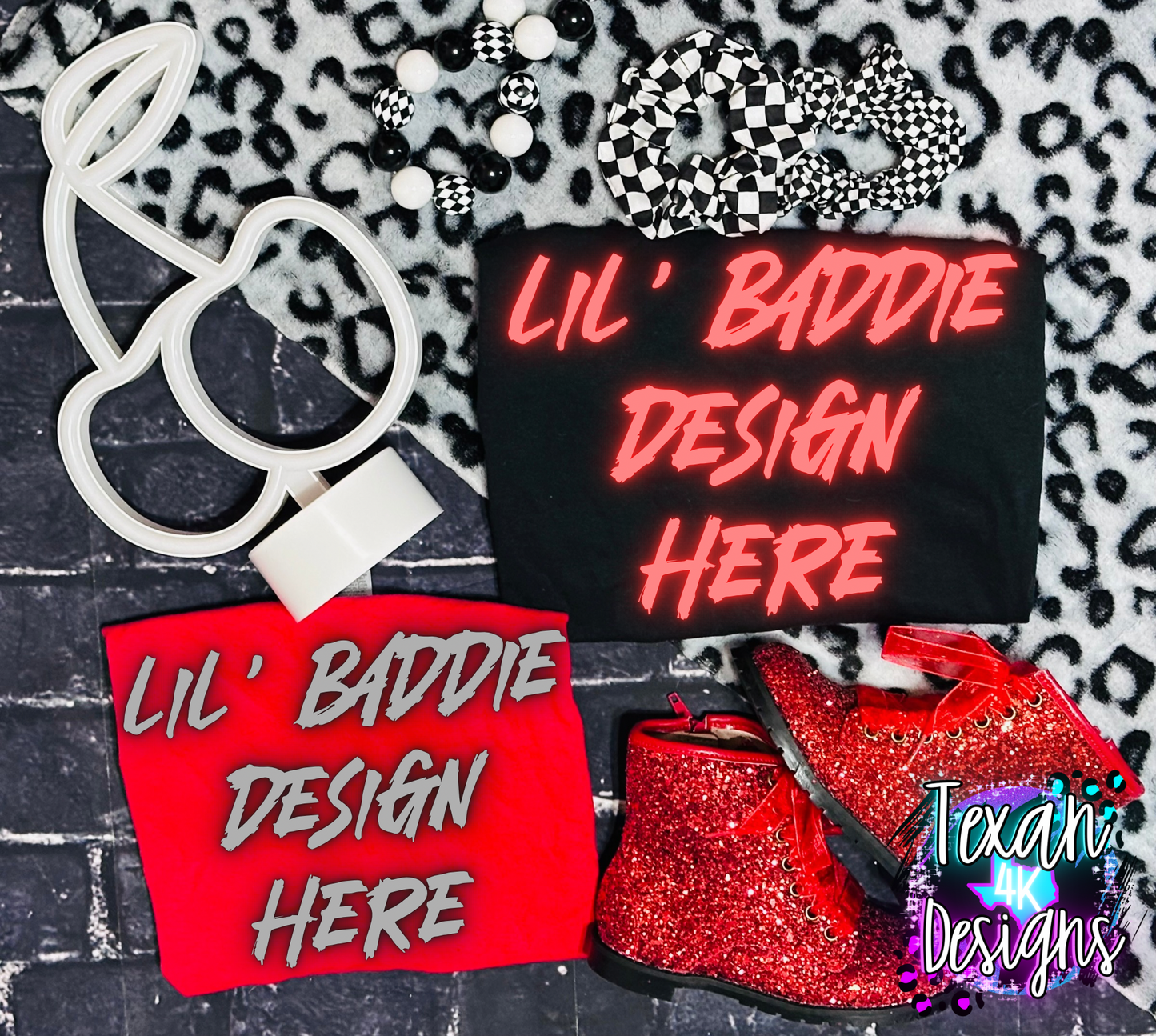 black red shirt , toddler girl, checkered, edgy, spooky, flatlay mock up - cherry