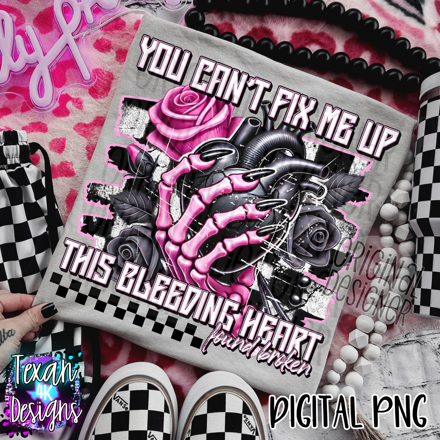 you cant fix me up this bleed heart found broken - DIGITAL PNG