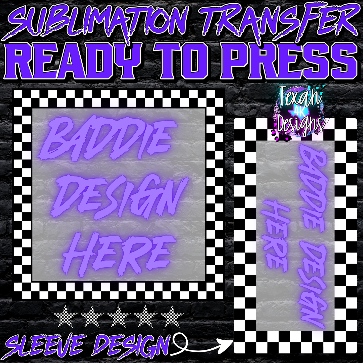sublimation transfer w/ sleeve mock up edgy