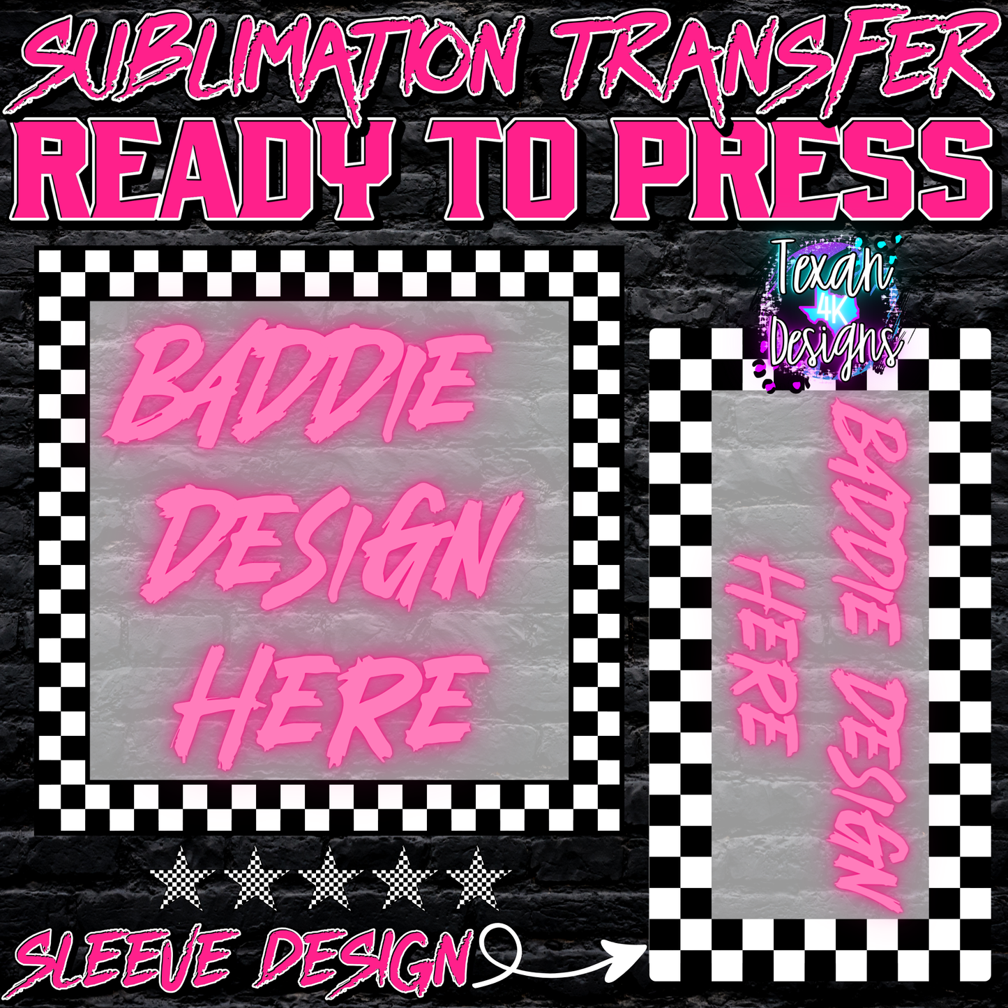 sublimation transfer w/ sleeve mock up edgy