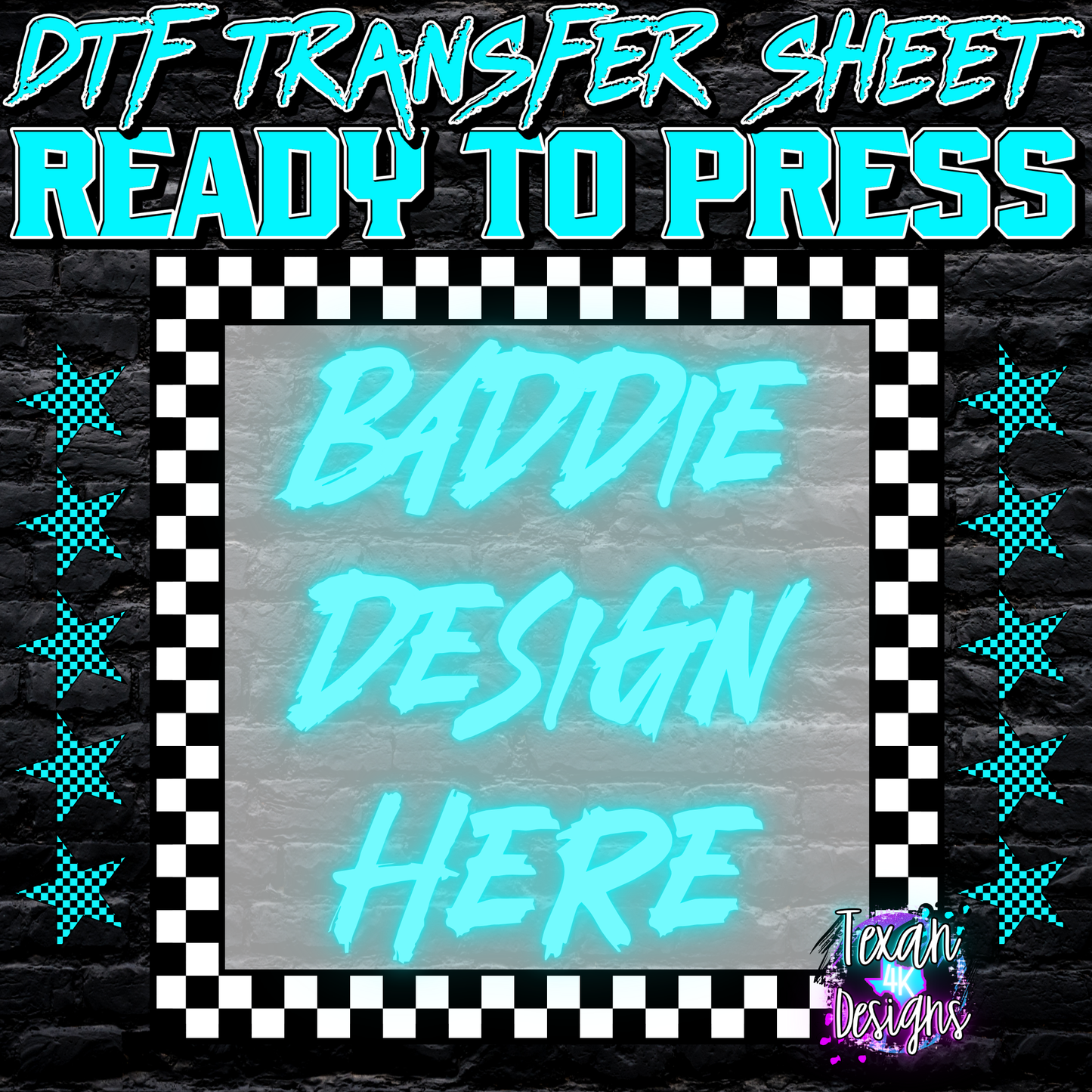 DTF transfer sheet mock up edgy