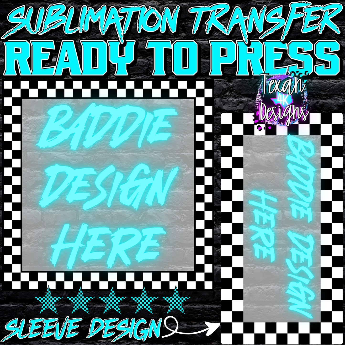 sublimation transfer w/ sleeve mock up edgy
